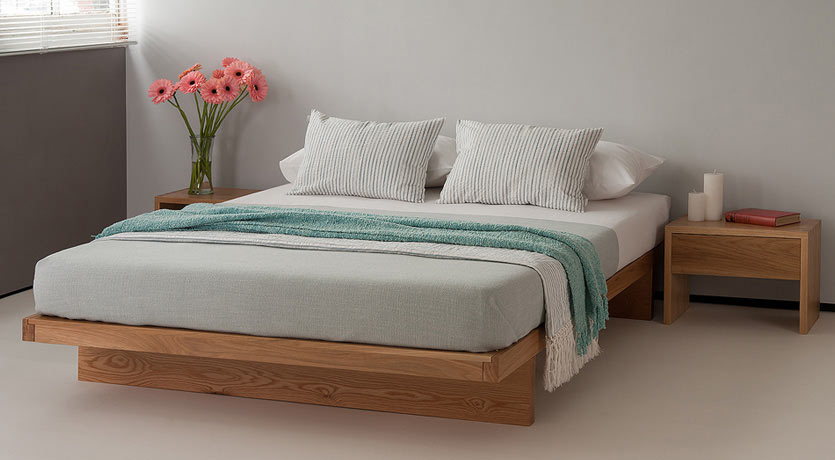 Our hand made Kyoto low platform bed comes in a range of bed sizes