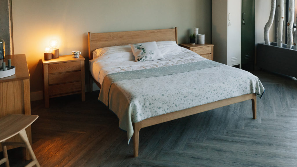 solid oak handmade bed