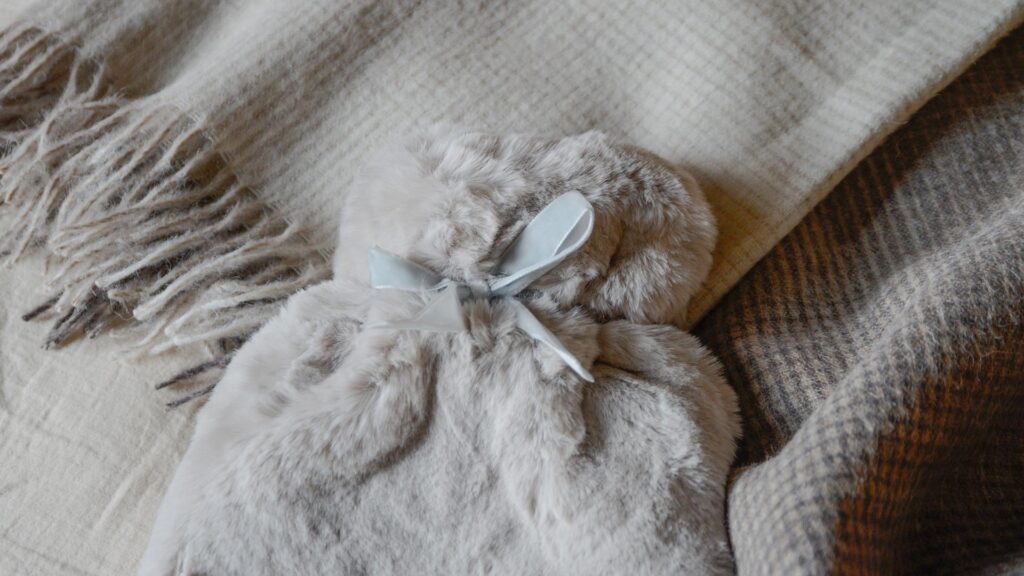 Chalk Grey Hot Water Bottle Bow Detail
