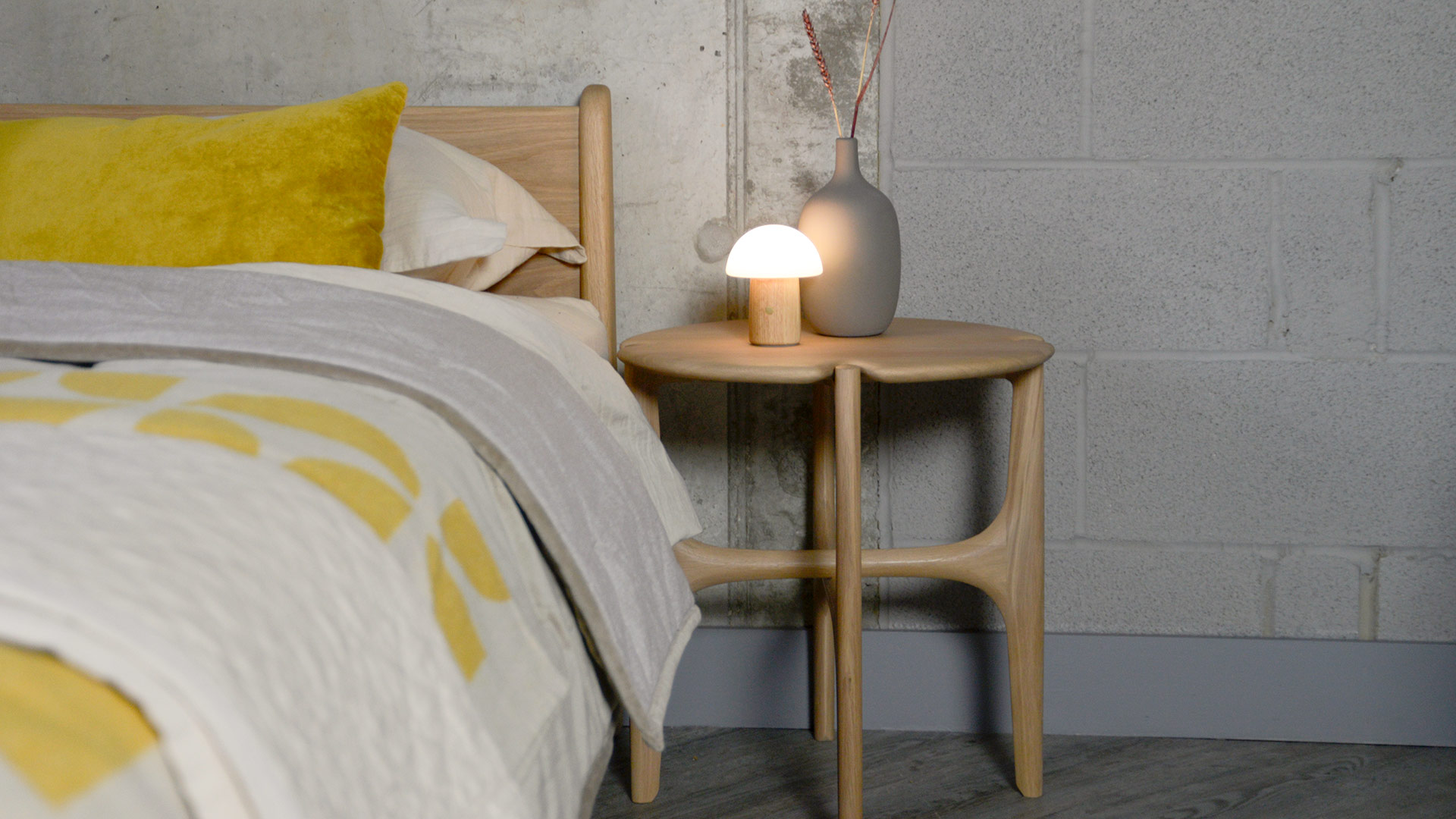 Ethnicraft Oak Pi Table next to Oak Pimlico