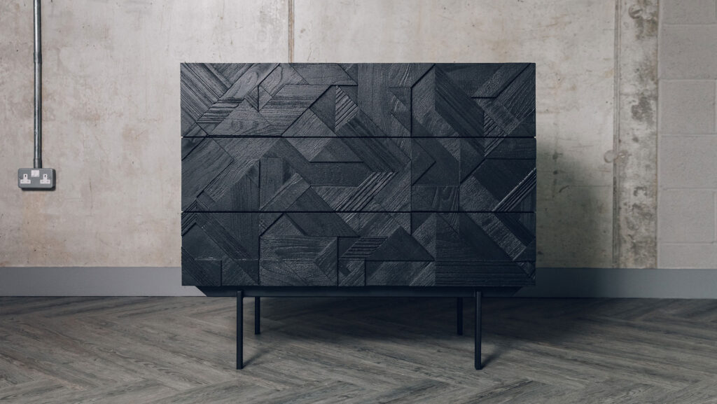 Ethnicraft black graphic chest of drawers