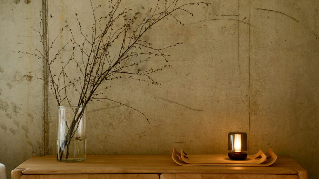 Firefly Lamp on Ethnicraft Pi Sideboard with branches