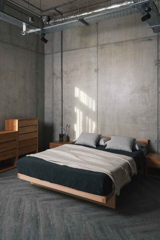 Kyoto japanese style bed in beech portrait