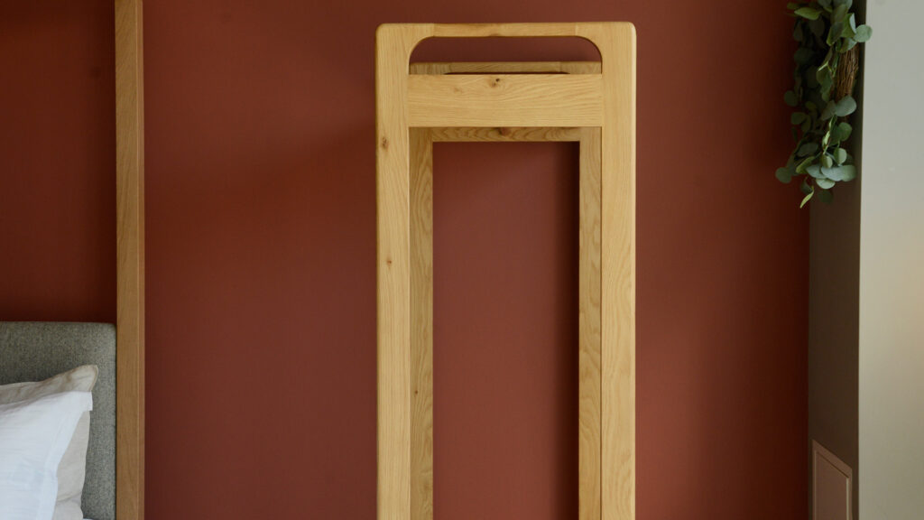 Mid Century Oak Open Wardrobe Side View