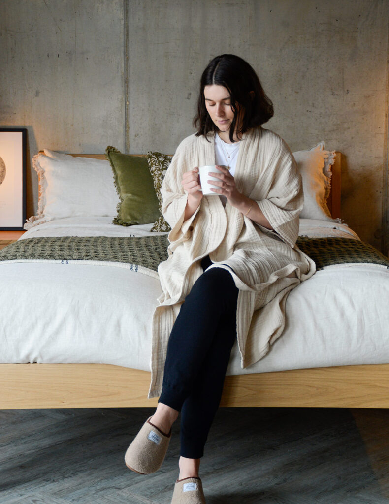 Organic Cotton Robes Stone PORTRAIT