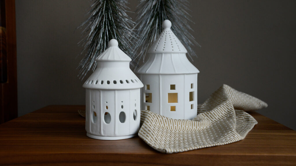 Small and Large Porcelain Candle Holders