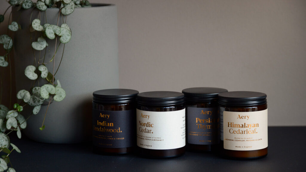 aery scented candles in jars