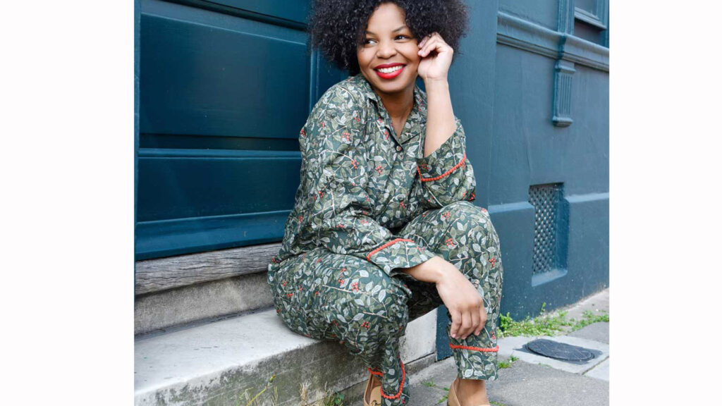 batanical red and greey berry PJs