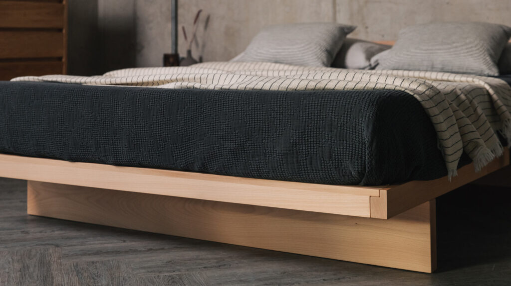 beech kyoto bed close up