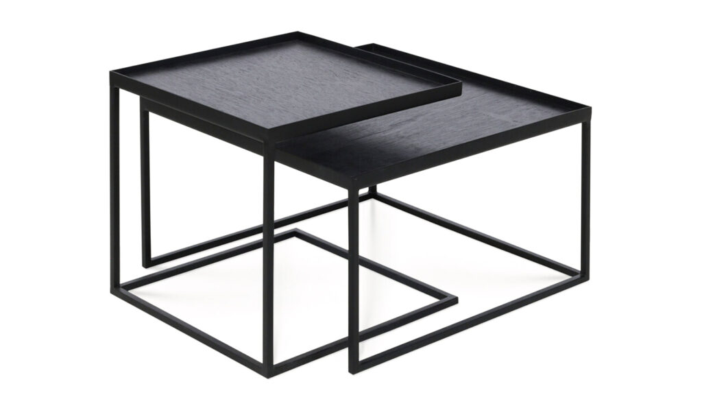 nesting coffee table set in black