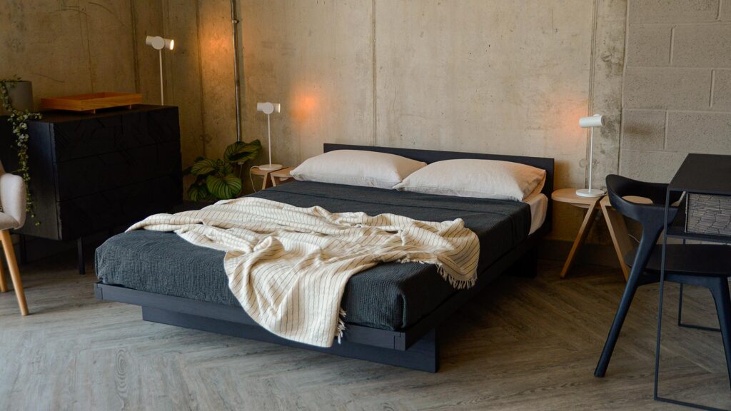 black oil finish on kyoto with a headboard