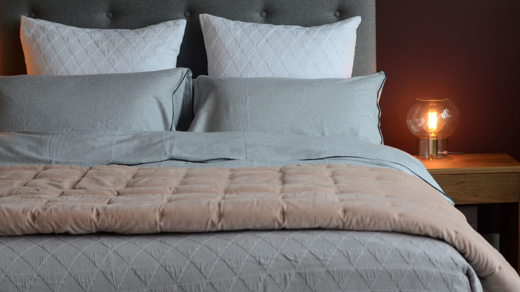 brushed cotton bedding grey pink quilt
