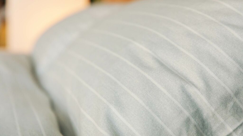 brushed cotton bedding with grey printed stripe detail