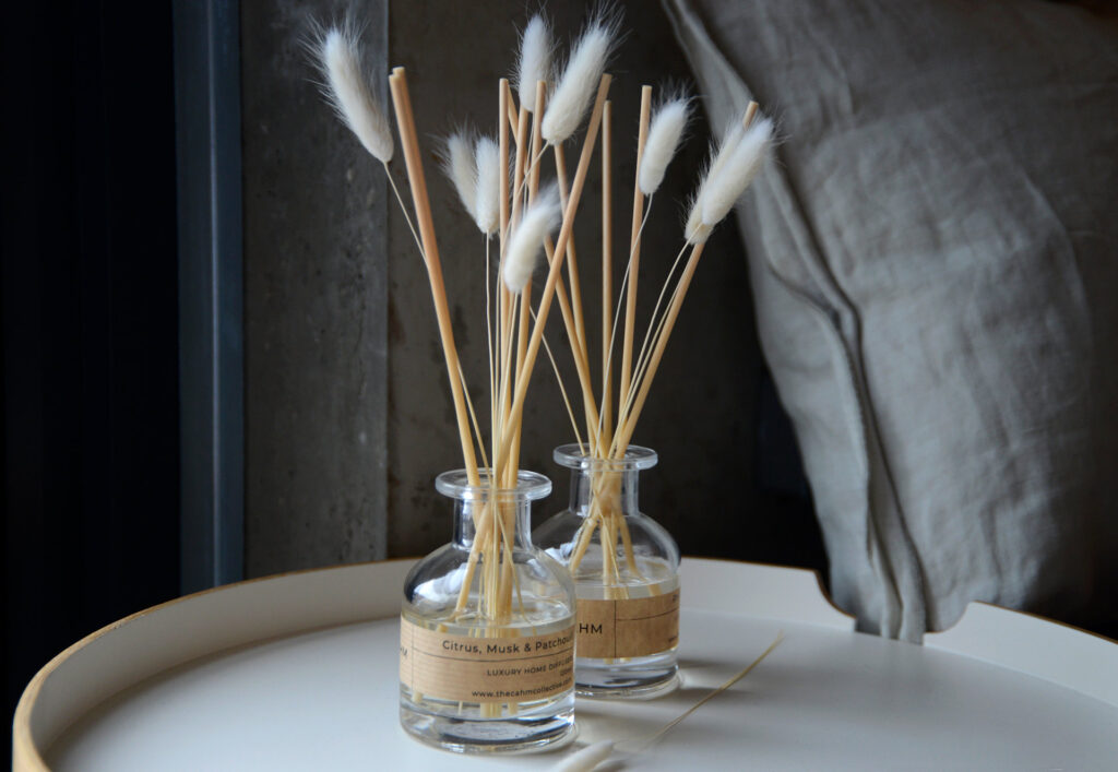 cahm diffusers in clear glass jars 1350