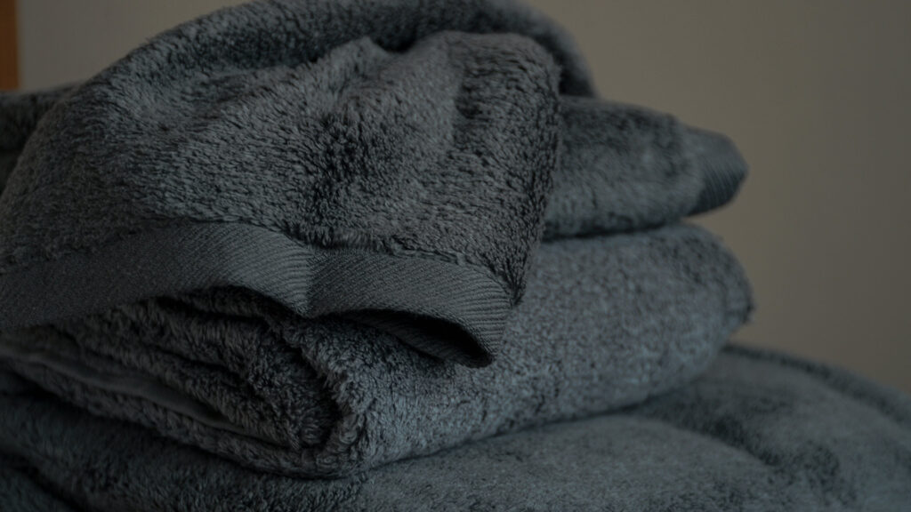 supersoft cotton bathroom towels in charcoal grey
