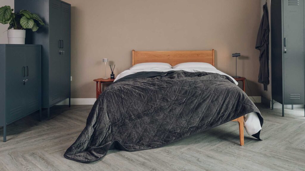 charcoal velvet quilt