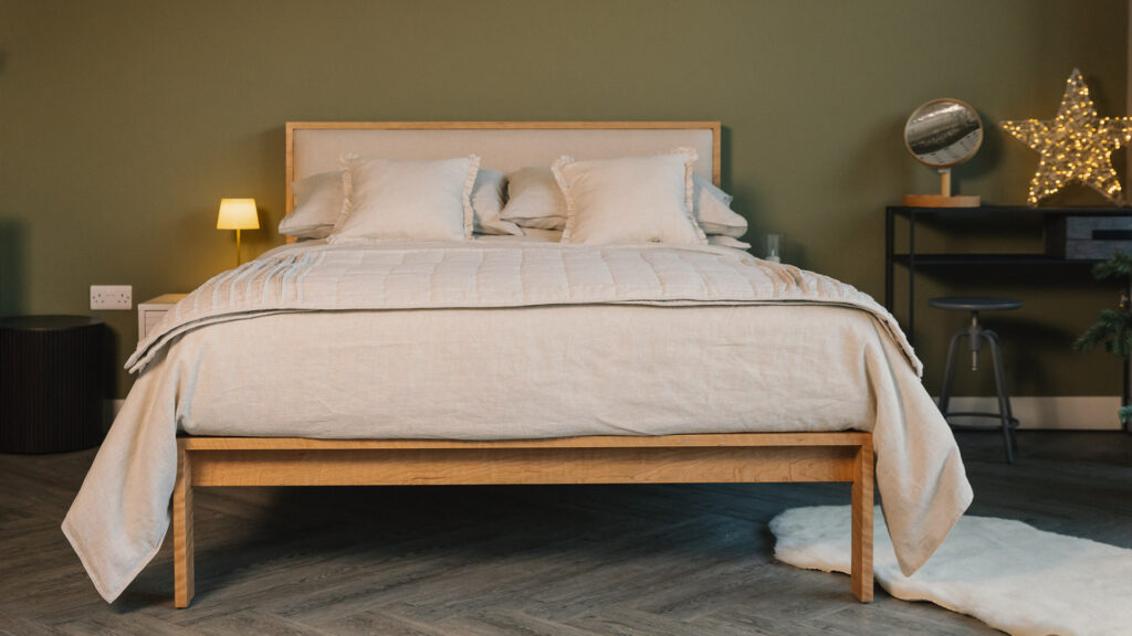 charry Shetland with amatheon upholstered headboard front