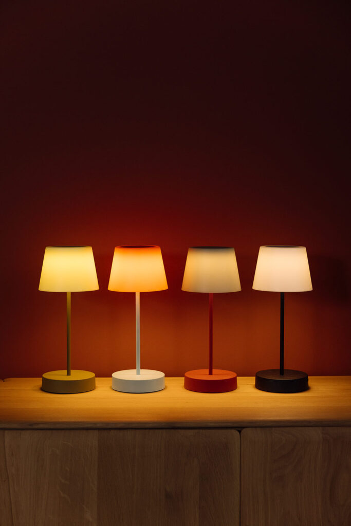 colourful lamps portrait