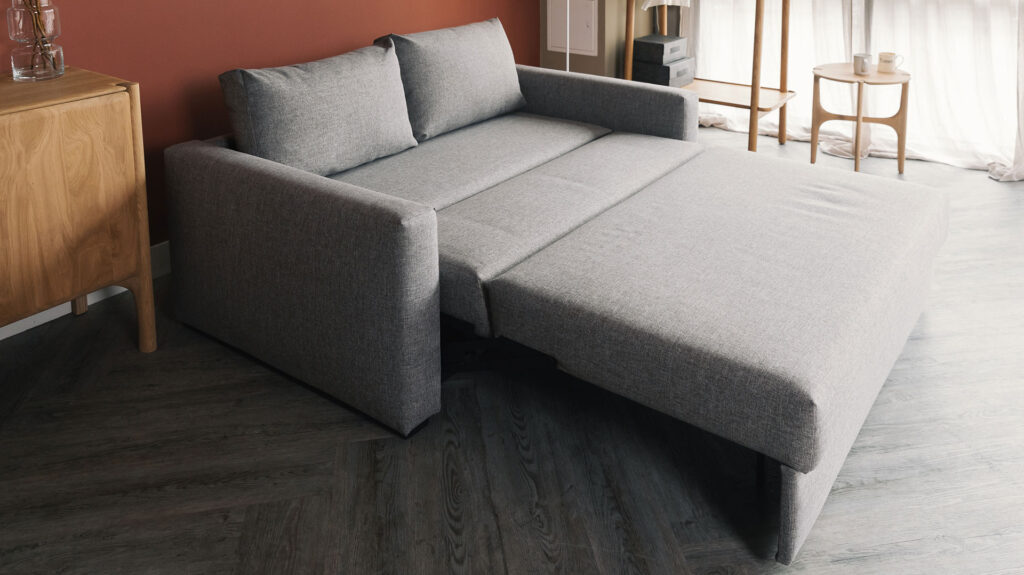 compact sofa bed expanded