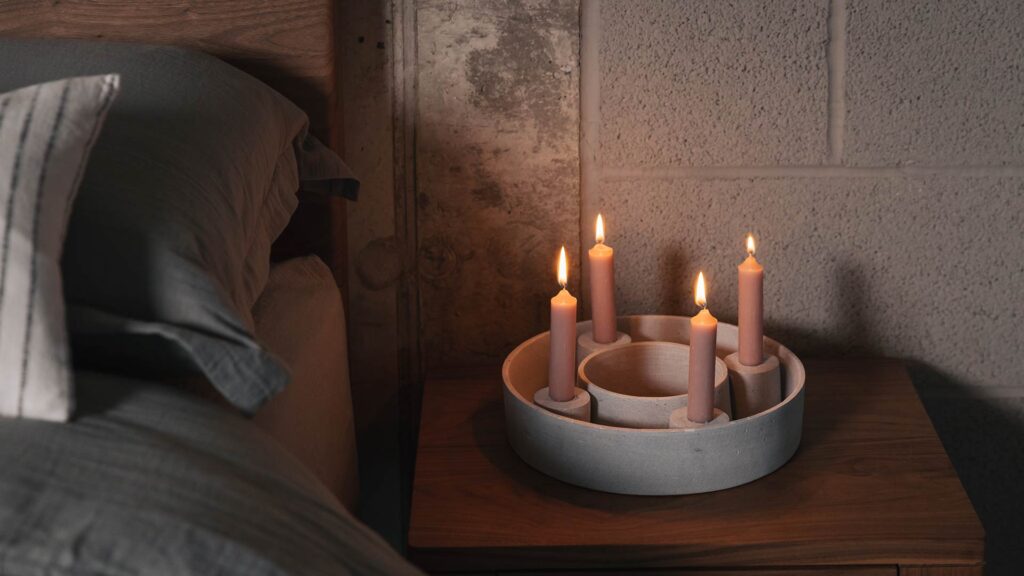 concrete advent style candle holder