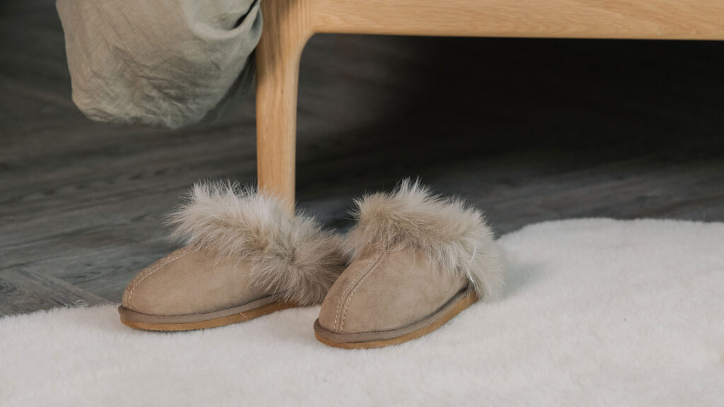 fluffy sheepskin slippers
