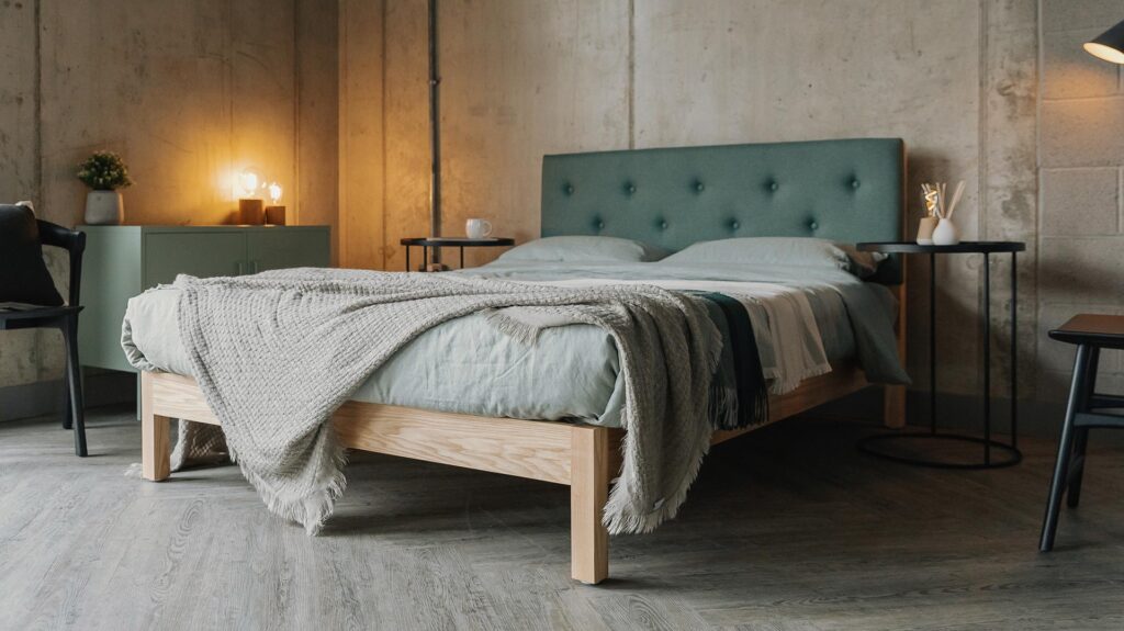 green roomset Arran bed with ash base