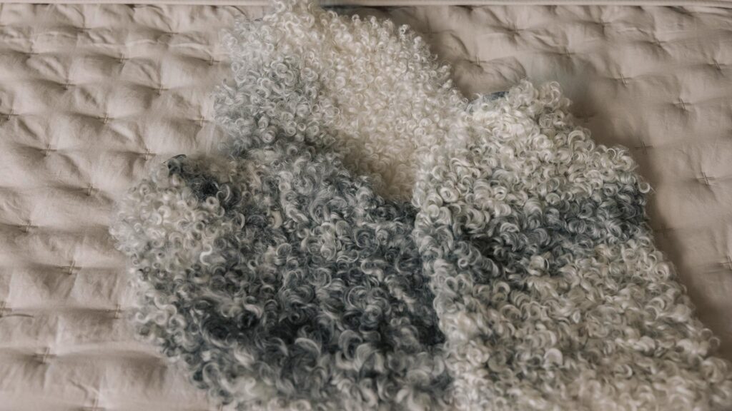 grey and ivory sheepskin hot water bottles