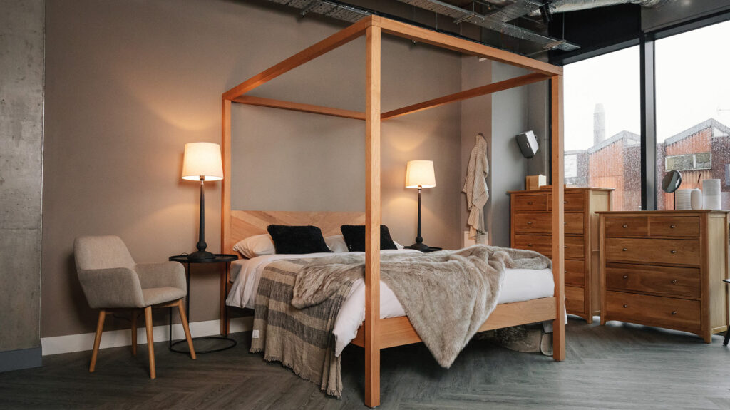 kelham solid cherry wood four poster