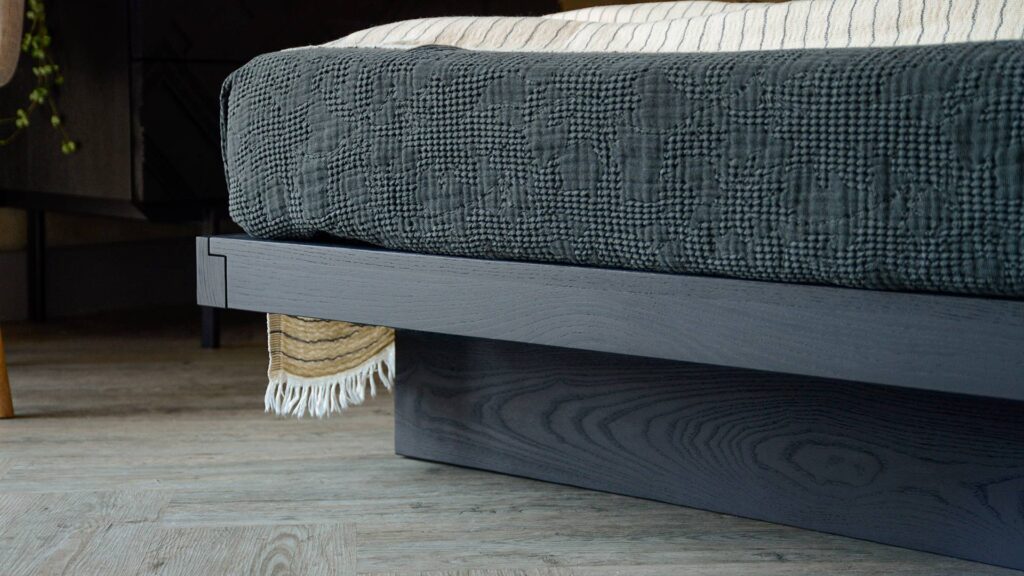 kyoto in black oiled ash leg and foot end detail