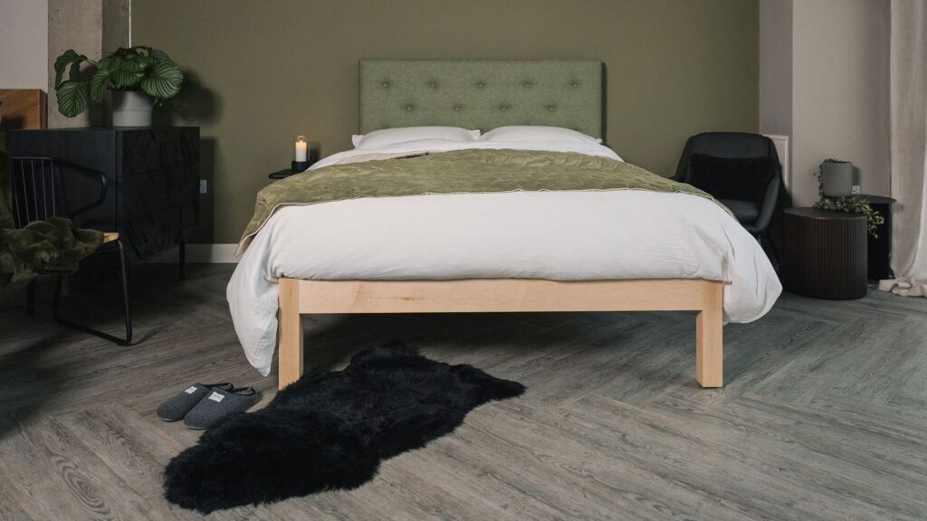 light olive velvet bedspread on skye bed