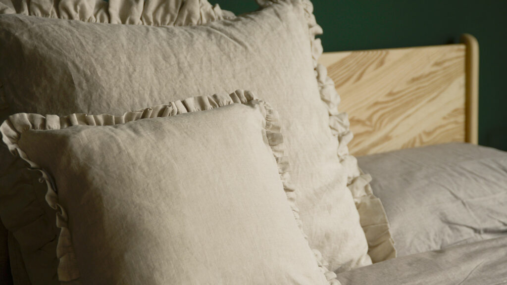 limestone colour linen cushions