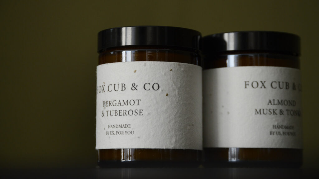 luxury scented candles in jars