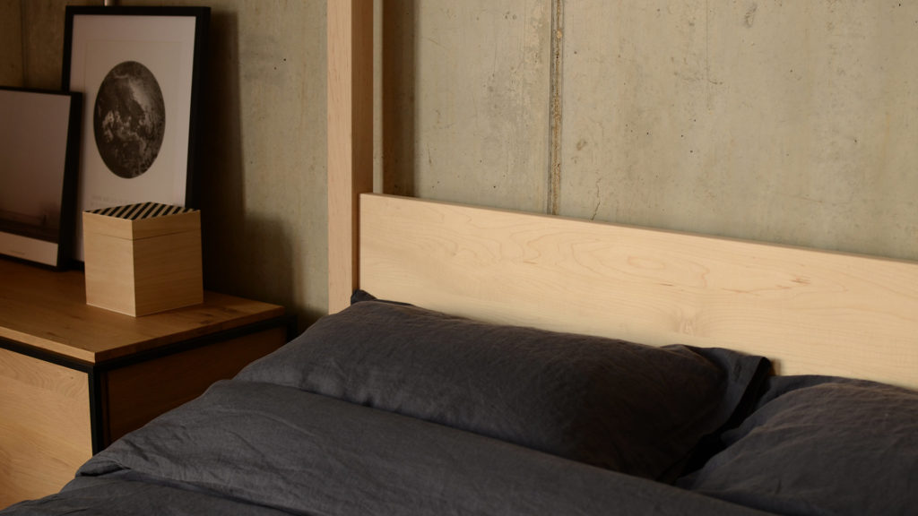 maple orchid headboard detail