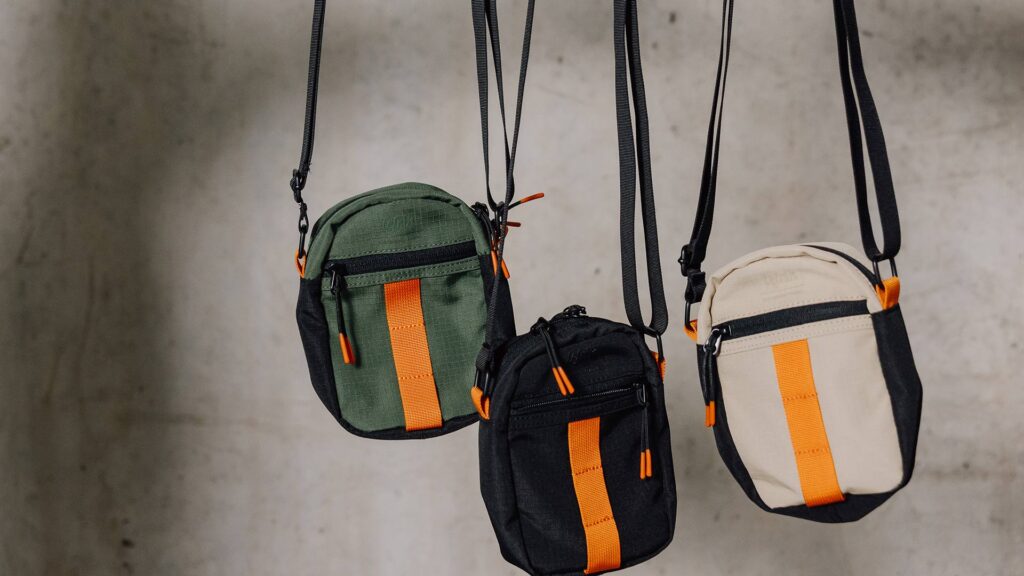 mini crossbody bags orange motif