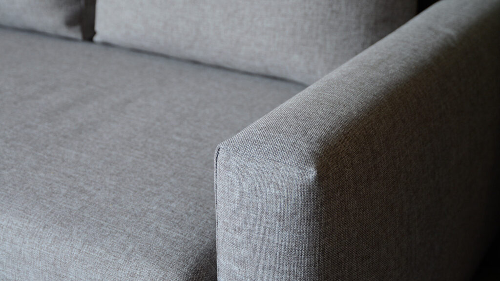 modern compact sofa bed arm detail