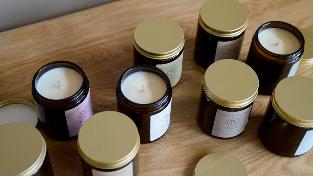 mojo scented candles in jars
