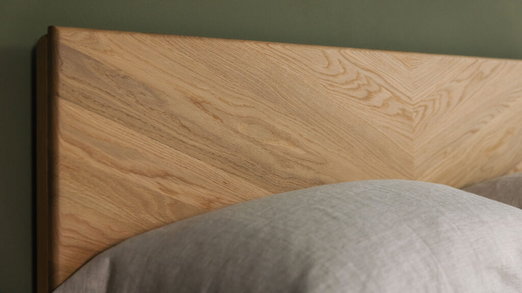 oak Highbury headboard close up