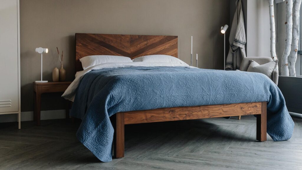 oiled walnut bed Hathersage