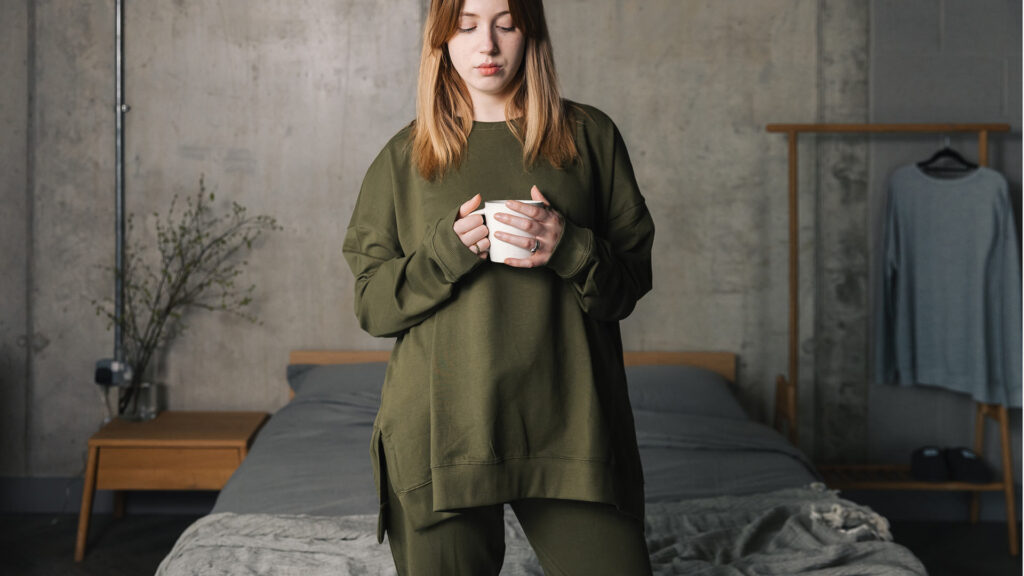 relaxed cotton sweatshirt Khaki
