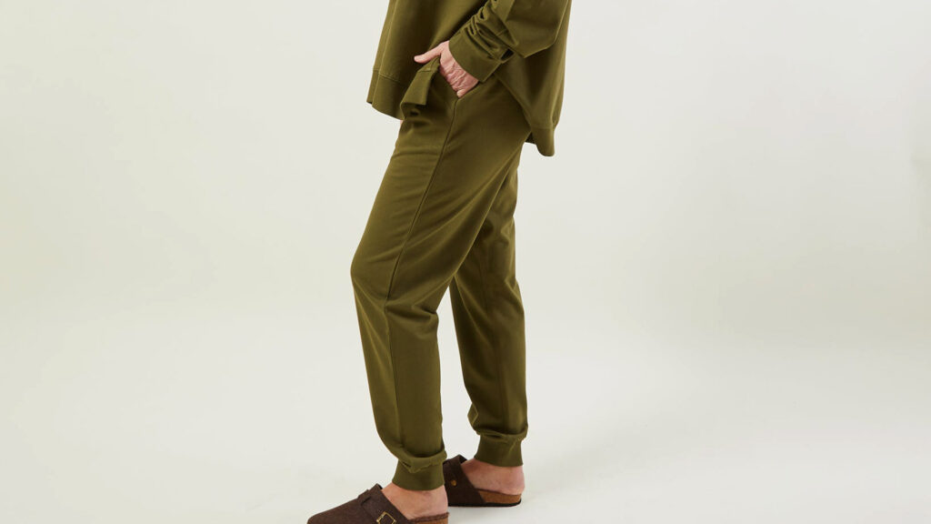 relaxed joggers in khaki