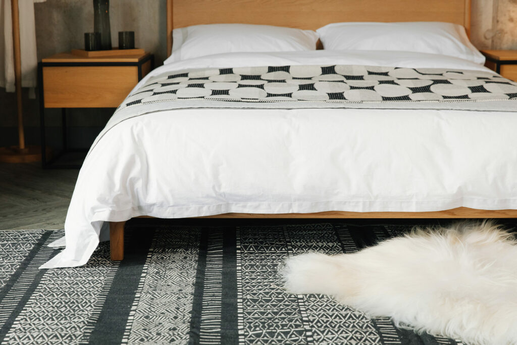 reversible rug with carnaby and monochrome bedding 2
