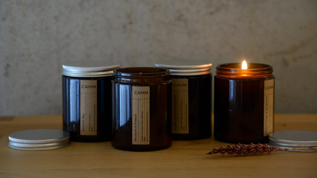 pure natural wax scented candles in a screw top glass jar