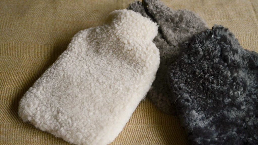 sheepskin cover hotwater bottles 1