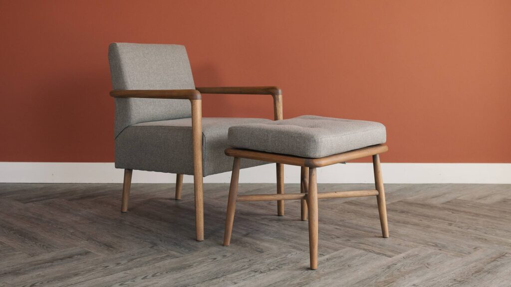 shoreditch chair with footstool oiled finish