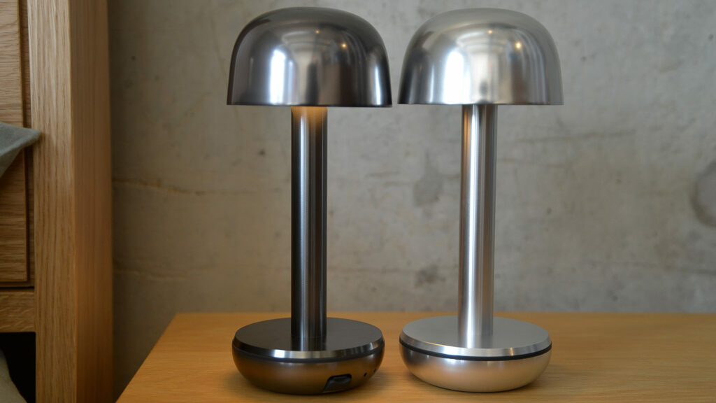 silver and titannium look lamps