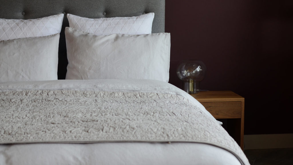 silver grey linen bedding white stockholm cushions ruched quilt