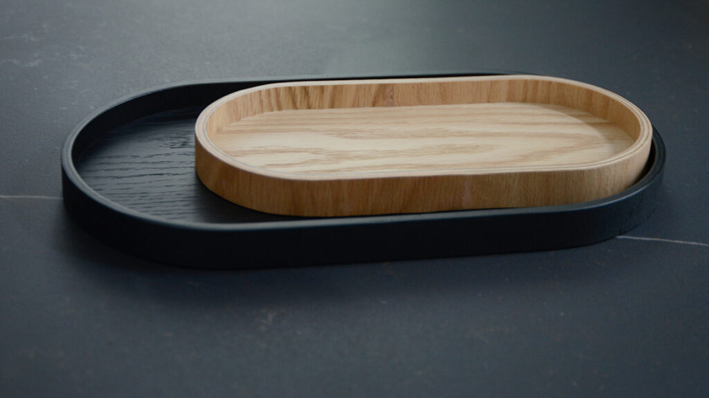 small oak trays black or natural