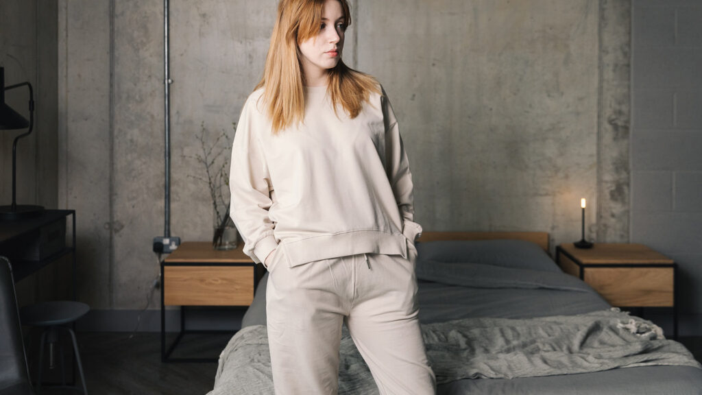 stone sweatshirt and joggers