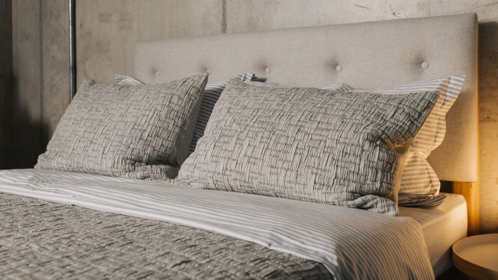 textured grey bedspread set