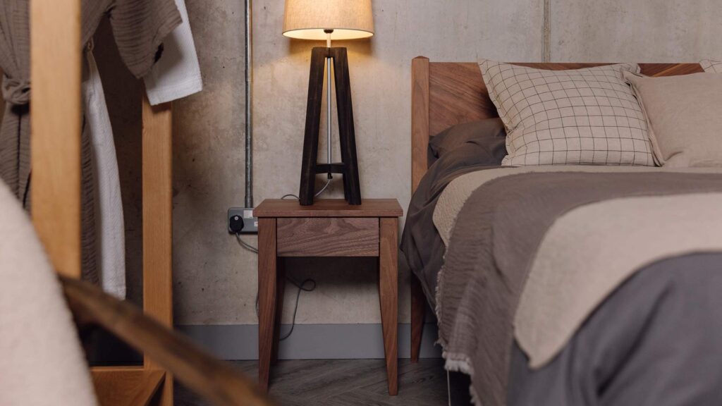 walnut Cochin drawer table tall